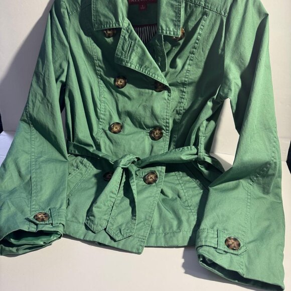 Merona green utility jacket w/ a button-down closure Small (Water Resistant) - Picture 3 of 4